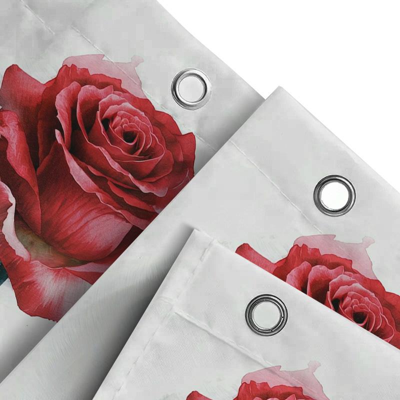 Red Rose Shower Curtain - Elegant and Romantic Bathroom Decor
