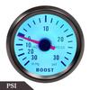 Car Gauge 52mm 2 Inch Turbo Boost Gauge -1~2 Bar / Vacuum Pressure Meter -30~30 PSI for Auto Blue Light Black Rim 12V
