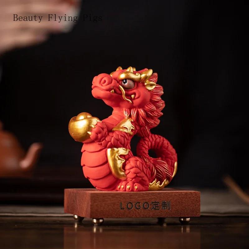 1PCS 10x6.4x10.5cm Stone Zodiac Dragon Ornament Divine Dragon Gift Lucky Desktop Mascot Office Home Decoration Gift