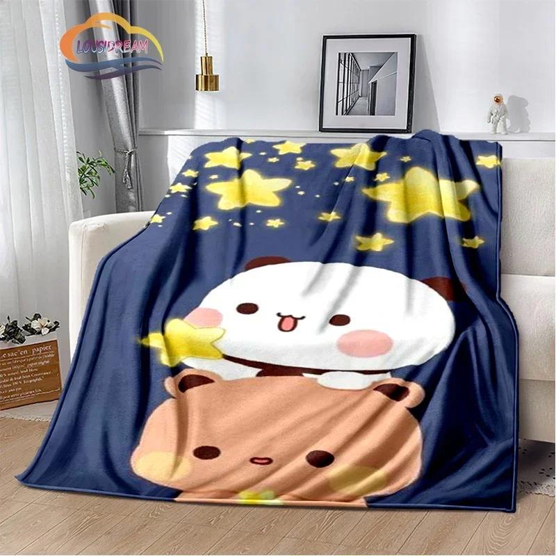 Cartoon Print Bear and Pa Blanket Cute Bubu  Dudu Series  Kids Warm Flannel Soft Comfortable Home Bed