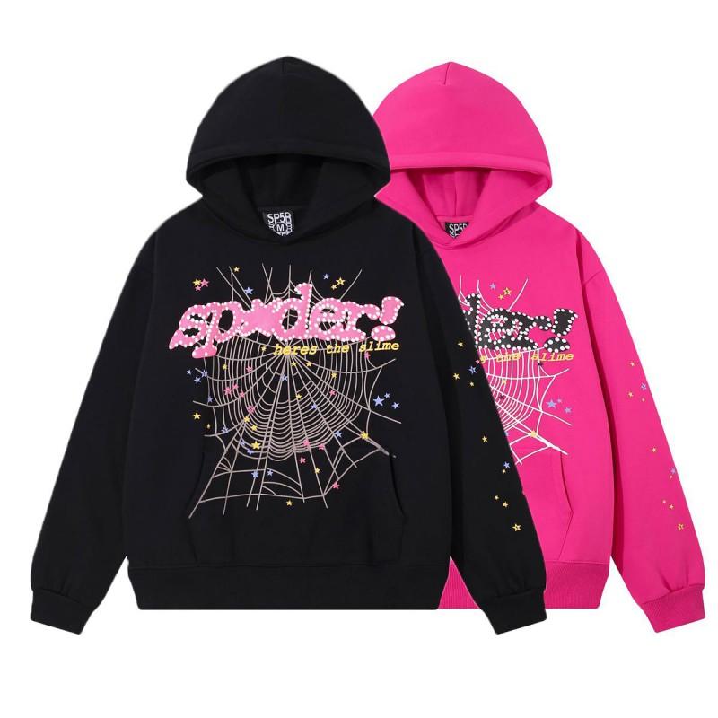 Young Thug Inspired Foam Letter 555555 Hoodie Couple Pink Sweatshirt