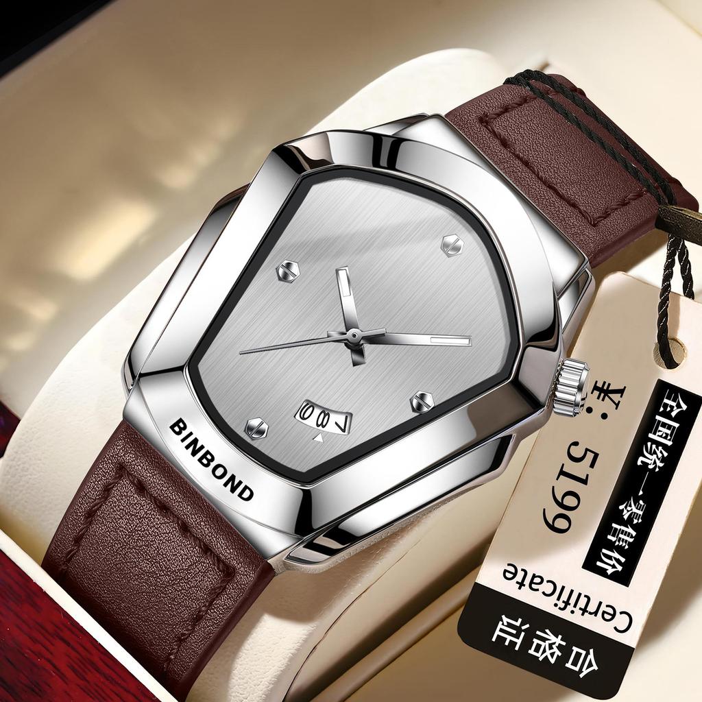 Binbang Herren Armbanduhr mit großem Zifferblatt, Motorradkonzept, Mode