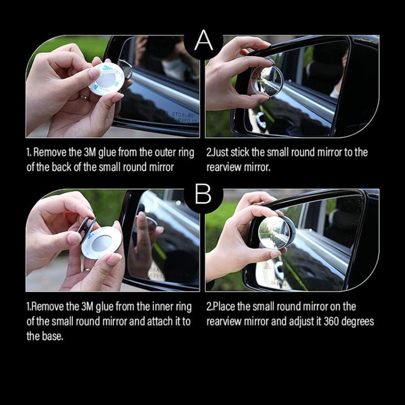 2 ks 360stupňové auto mrtvý úhel zpětné zrcátko širokoúhlé nastavitelné pro Volkswagen Scirocco POLO Tiguan Passat B5 B6 B7 Golf EOS Jetta