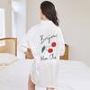 1011 New Ice Silk Nightdress Women's Spring and Autumn Sexy Boyfriend Style Shirt Skirt Summer Can Wear Large Size Loungewear