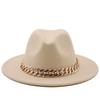 Winter Men's Woolen Jazz Hat New Large Eave Hat Fashionable Flat Brimmed Top Hat