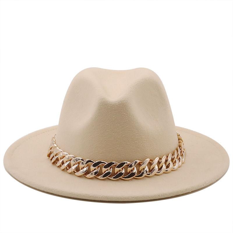 Winter Men's Woolen Jazz Hat New Large Eave Hat Fashionable Flat Brimmed Top Hat