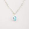 Pear Sky Blue Topaz Gemstone 925 Sterling Silver Jewelry CZ Minimalist Pendant CZP-7-3