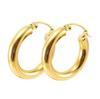 18K Gold Titanium Steel Hollow Hoop Earrings for Women - Versatile and Stylish