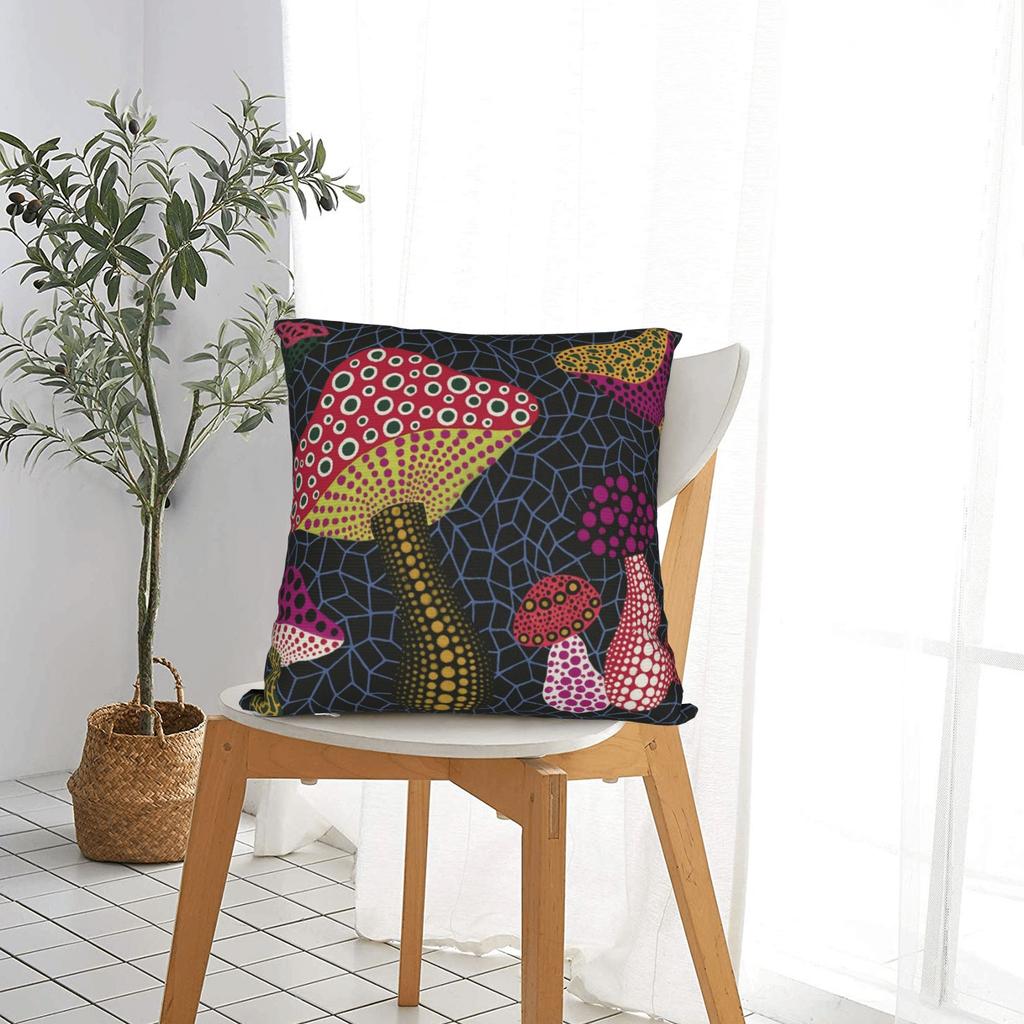 Yayoi Kusama Art Pillowcase Polyester Cushion Cover Decorations Polka Aesthetic Pillow Case Cover Home Square 18'