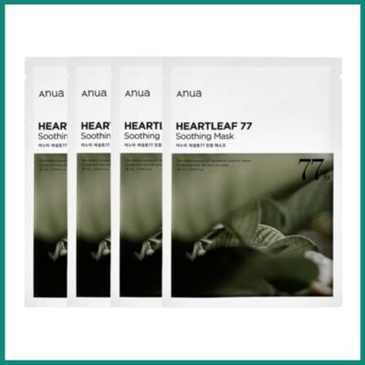 Houttuynia Cordata 77 Soothing Mask 25ml 4 Sheets, 1 Pack, 4 Pieces