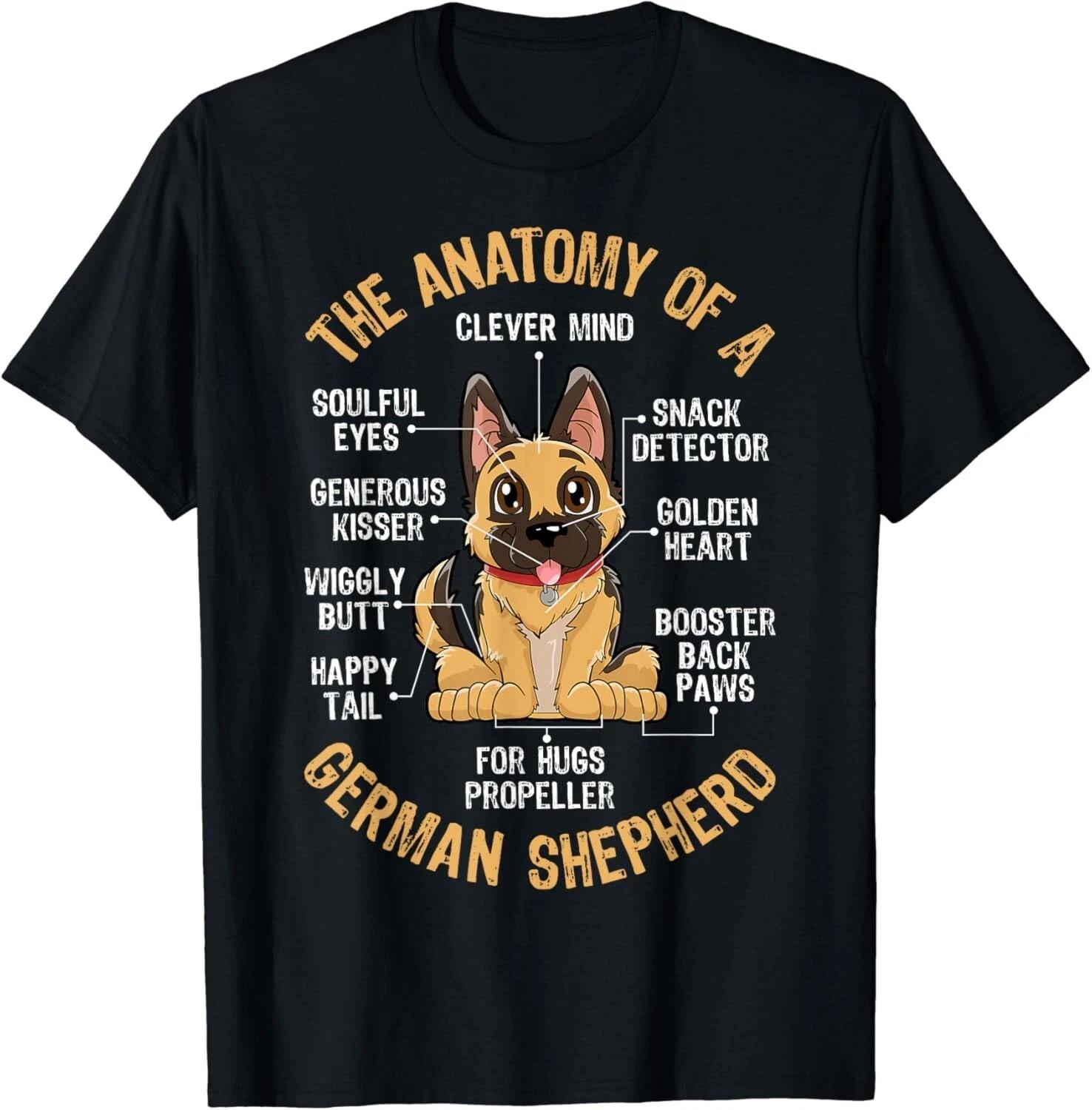 Anatomy of a German Shepherd T-Shirt Funny Dog Lover Gift Unisex T-Shirt S