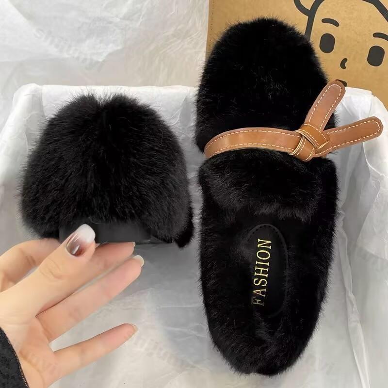 Women's Cotton Shoes Autumn Winter New Fashion Cross Strap Outdoor Non Slip Casual Shoes Lightweight Comfortable Soft Sole Flats