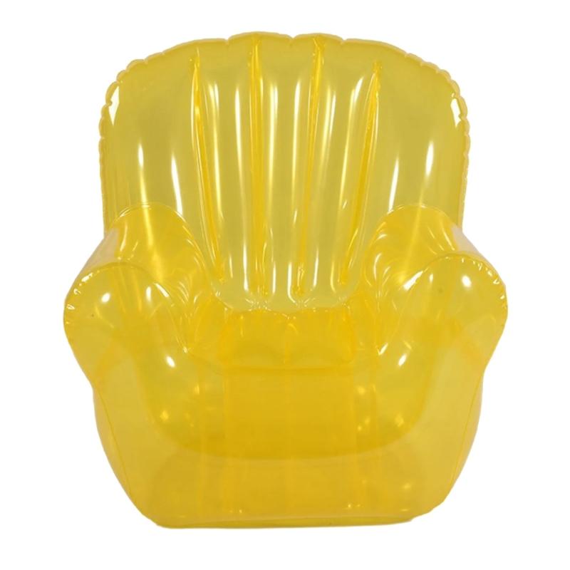 Transparenter aufblasbarer PVC-Sofastuhl Robuste Ausführung Ergonomisches Design Luftsofa zur Entspannung Außenbereich Garten Poolseite