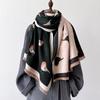 New Women Winter Scarf Cashmere Pashmina Shawls and Wraps Bufandas Bird Print Warm Thick Scarves Blanket for Lady