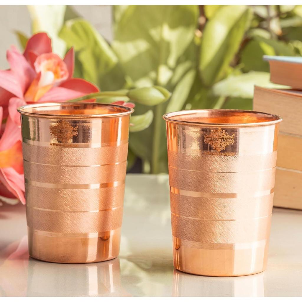 Glas – 275 ml, Elegante Trinkgläser für Wasser, Ayurveda-Vorteile und täglichen Gebrauch, Perfekt für Zuhause, Büro und zum Verschenken, 2er-Set