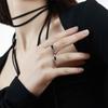 Luxurious Style Ins Womens Ring With Adjustable Open Design And Unique Black Features Zircon
