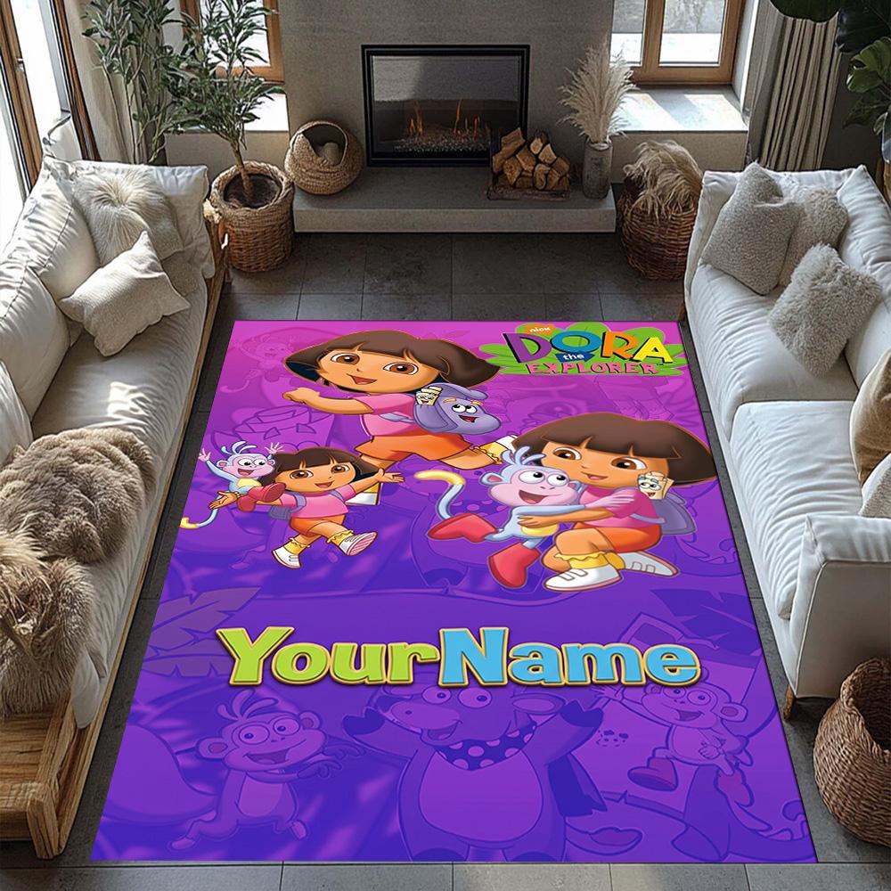 Dora Explorer Personalized Name Floor Mat Design for Hallway Outdoor Foyer Study room Antislip Carpet Decorate Offices
