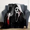 1PC Ghostface Scream Outdoor Flannel Throw Blanket - HD Printed Lightweight Soft Warm All-Season Blanket for Sofa, Bed, Travel, Camping 038