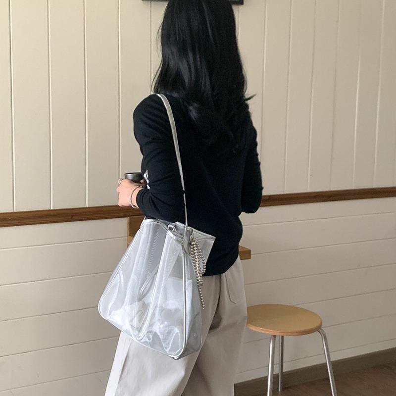 Casual Mesh Bag Hollow Niche Design Summer Commuter Wind Tote Bag Large Capacity High Sense New Shoulder Bag