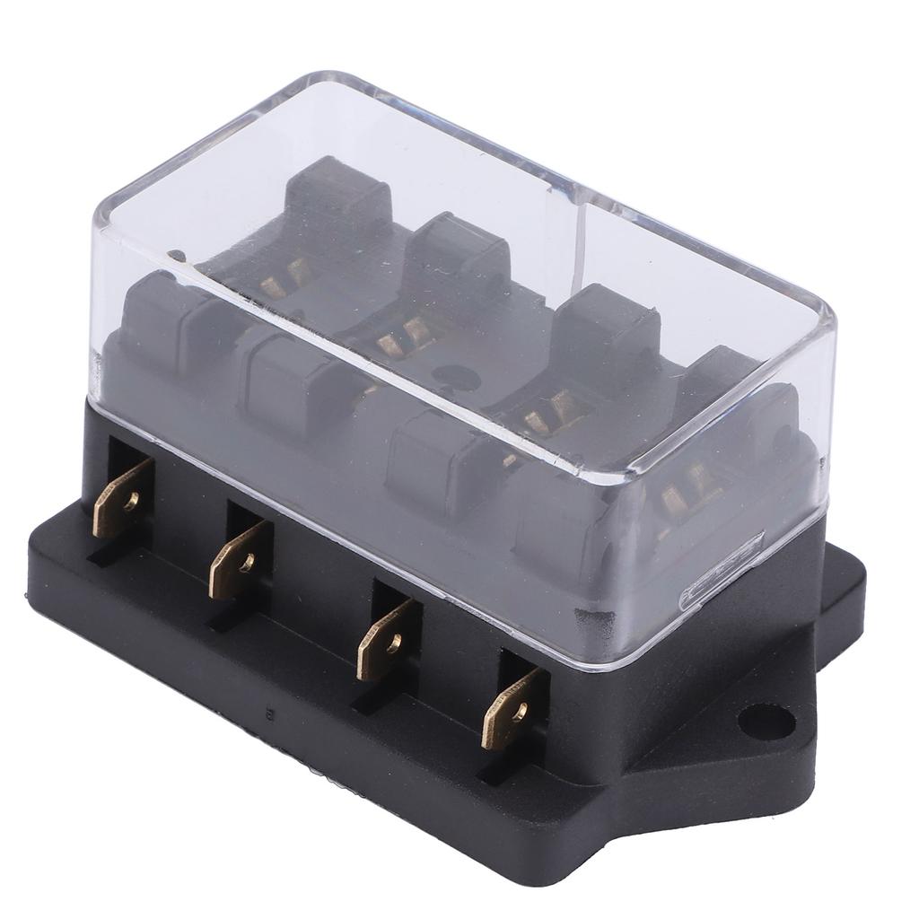4 Way Blade Fuse Holder Box Waterproof with 4pcs Fuse for 12V24V Auto Car Marine Boat