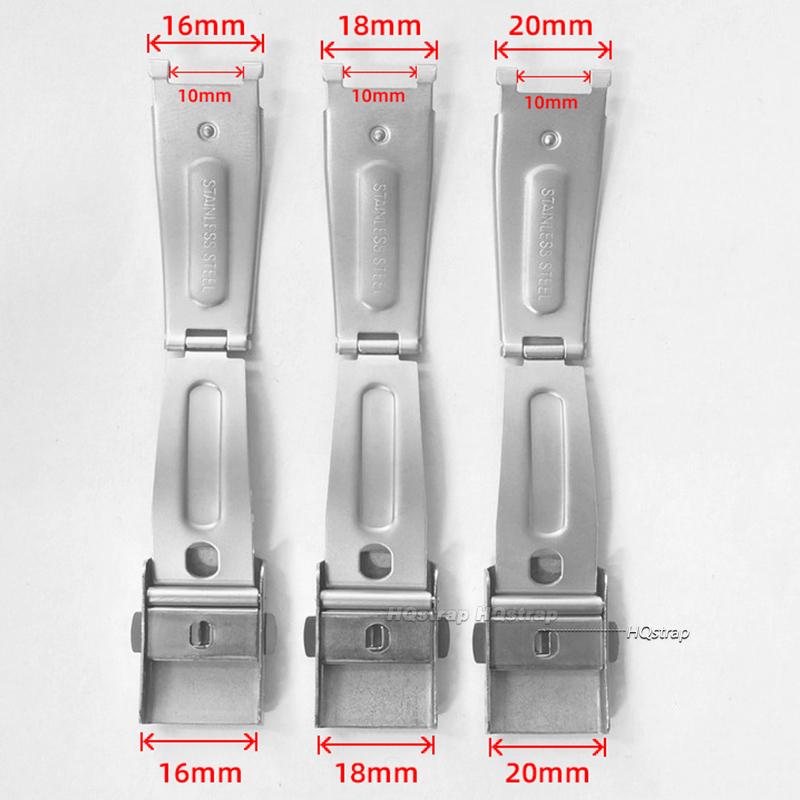Chiusura per Orologio Fibbia Pieghevole Acciaio Inossidabile 16mm 18mm 20mm 22mm Pieghevole Sicurezza Doppio Pulsante a Pressione Chiusura per Orologio Accessori Cinturino