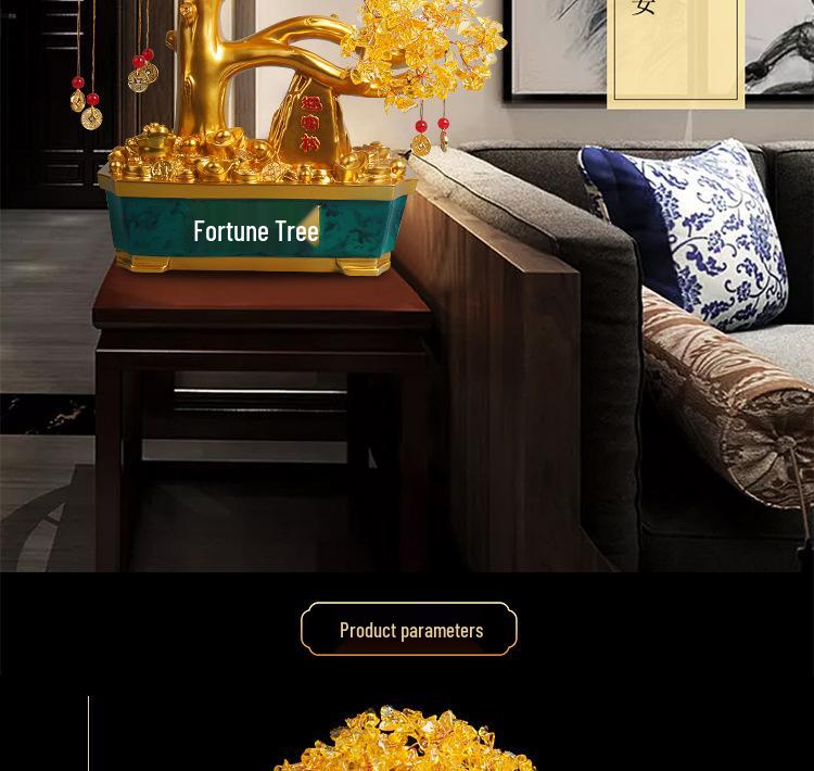 Citrine Money Tree Ornament for Living Room and Wine Cabinet Decoration – Wealth-Attracting Gift