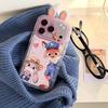 Cartoon Judy Nick Police Uniform Stand Case for iPhone 17/16 Pro Max/15/14