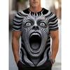 Men's Full-Body 3D Dog Moonlit Night Print T-Shirt - Hot Transfer Round Neck Short Sleeve Casual Summer