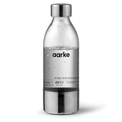 [] aarke Carbonator Mini Butelka PET Przezroczysty Stal Srebrny Maksymalna Pojemność 450ml Bez BPA Butelka PET Wykonana ze Stali Nierdzewnej