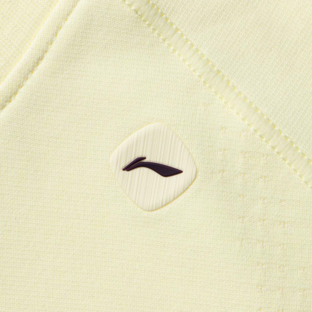 Li Ning Fitness Series Round Neck Sports T-Shirt Solid Color Short Sleeve Women Tops Pale-Goose-Yellow ATSV130-2