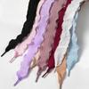 Decorative Footwear Laces 140cm/55.12in Flat Fabric Ruffle Ribbons for Canvas Footwear and Daily Outfit Styling Pair