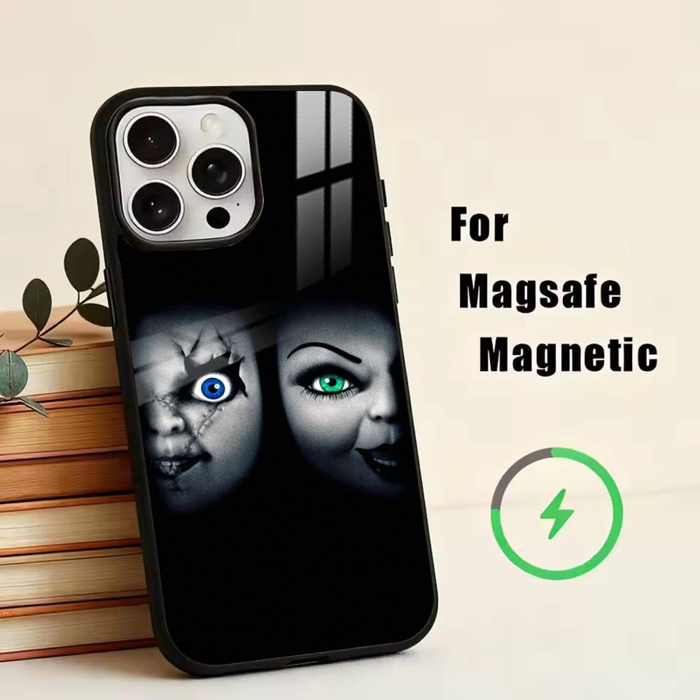 Chucky Scary Doll Phone Case For iPhone17,16,15,14,13,12,11 Plus,Pro Magnetic For Magsafe Wireless Charging