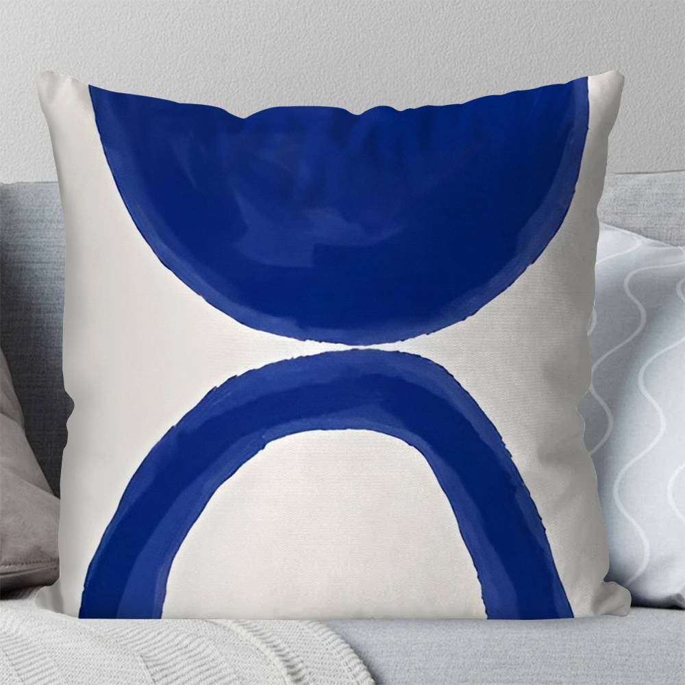 Blue Girl Body Lines Face Pillow Case Square Pillow Bedroom Sofa Leisure Comfort Cushion Car Living Room Home Decoration