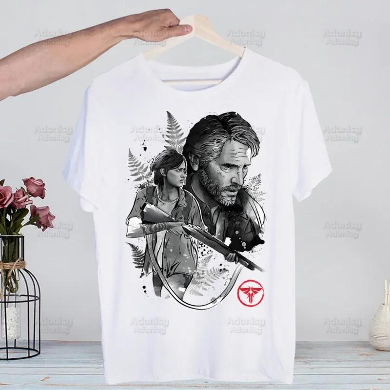 

The Last of Us Джоел Еллі Хараджуку Футболки Літо Унісекс Хіп-хоп Смішний принт Футболка Вуличний одяг Футболка з коротким рукавом Футболка Топ L