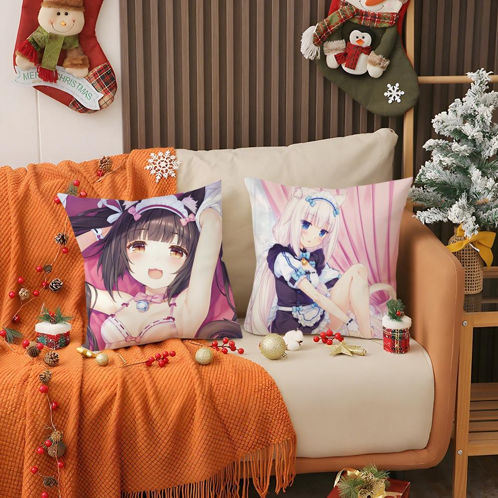 Chocola Nekopara Anime Pillow Case Double Sided Comfort Pillow Cover Fit Car Sofa Bedroom & Other Scenes