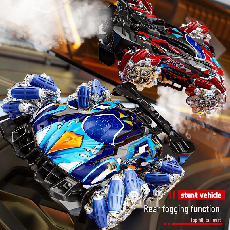 Voice-Controlled Stunt Car: Gravity Sensing, Sprays, LED Lights, Four-Wheel Drive - Fun Toy for Boys
