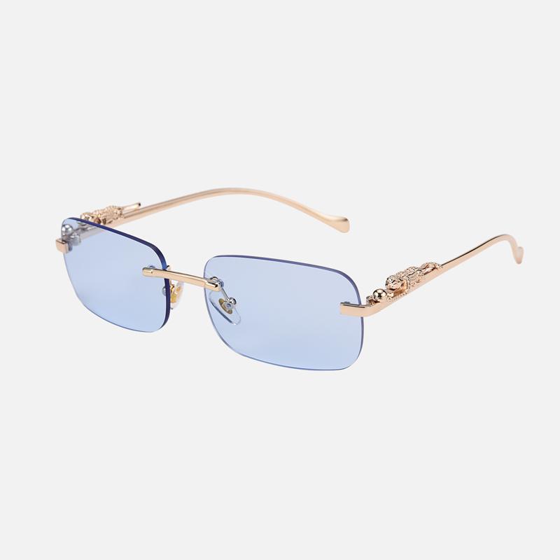 Luxury Leopard Sunglasses Ladies Rimless Square Sun Practical Glasses Female Fashion Frameless Shades Female UV400