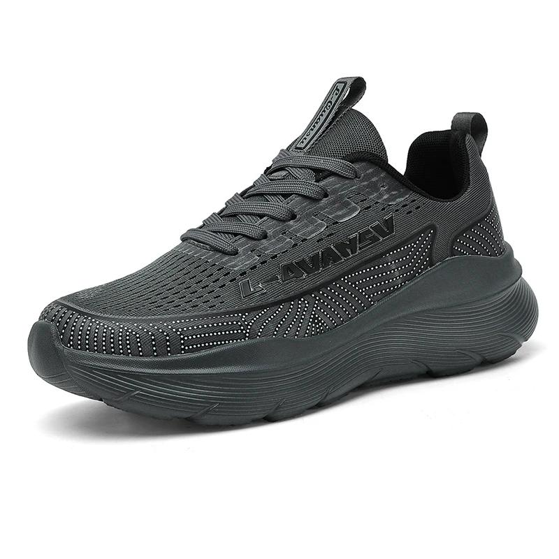 Men Running Shoes Breathable Outdoor Sport Sneakers Air Mesh Gym Elastic Knitting Vamp Tennis Shoes  De Deporte