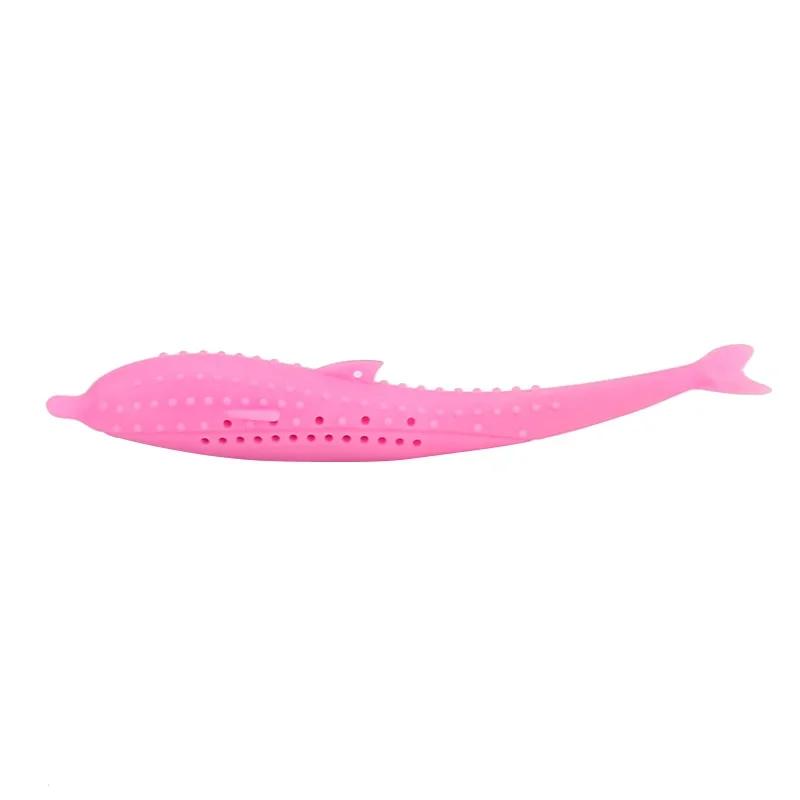 1pc Cat Teeth Brushing Toy Teeth Cleaning Cat Stick Fish-shaped Silicone Toy Chew Resistant Interactive Toys Catnip Pet Supplies