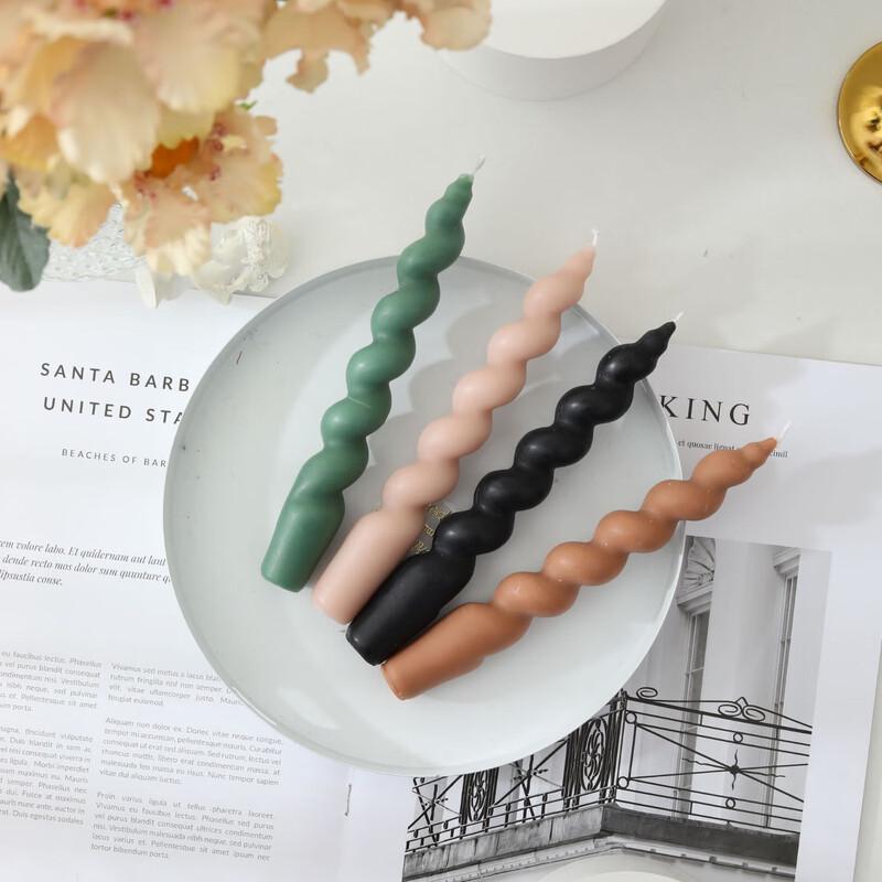Nordic Style Threaded Taper Candles (5-Pack)