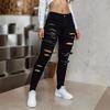 2026 Neue zerrissene Skinny Jeans für Damen, Gürtel-Distressed Stretch-Bleistifthosen mit edgy Design für lässigen Streetstyle