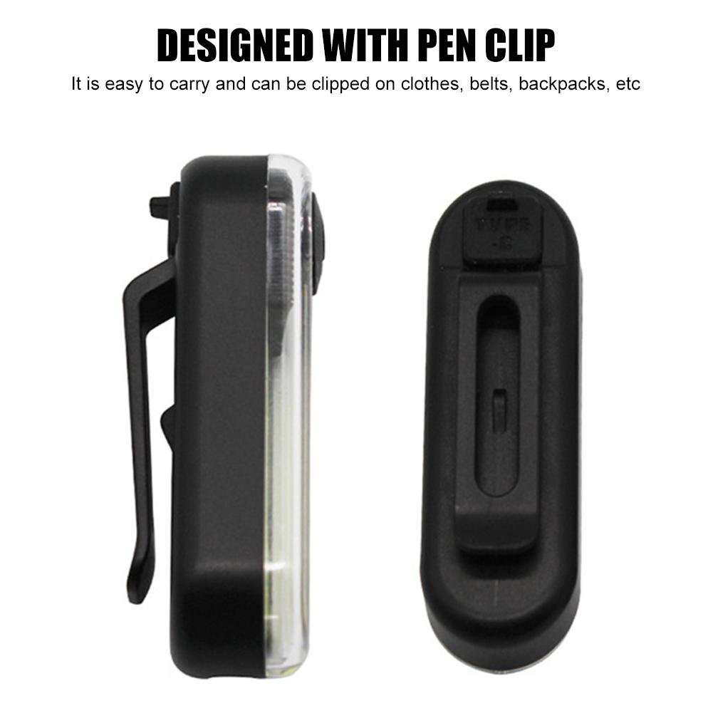 Zadní světlo LED COB na kolo USB dobíjecí zadní zadní světlo na mini kolo Vodotěsné 300LM Režim 6 pro cyklistiku sedlovka noční varování