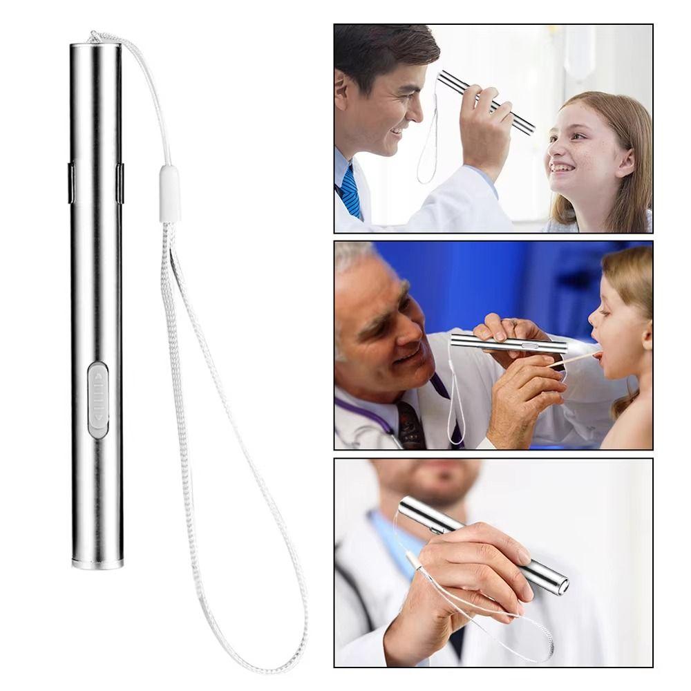 Stainless Steel Doctors Pen Light Yellow/ White Light LED Mini Torch Doctors