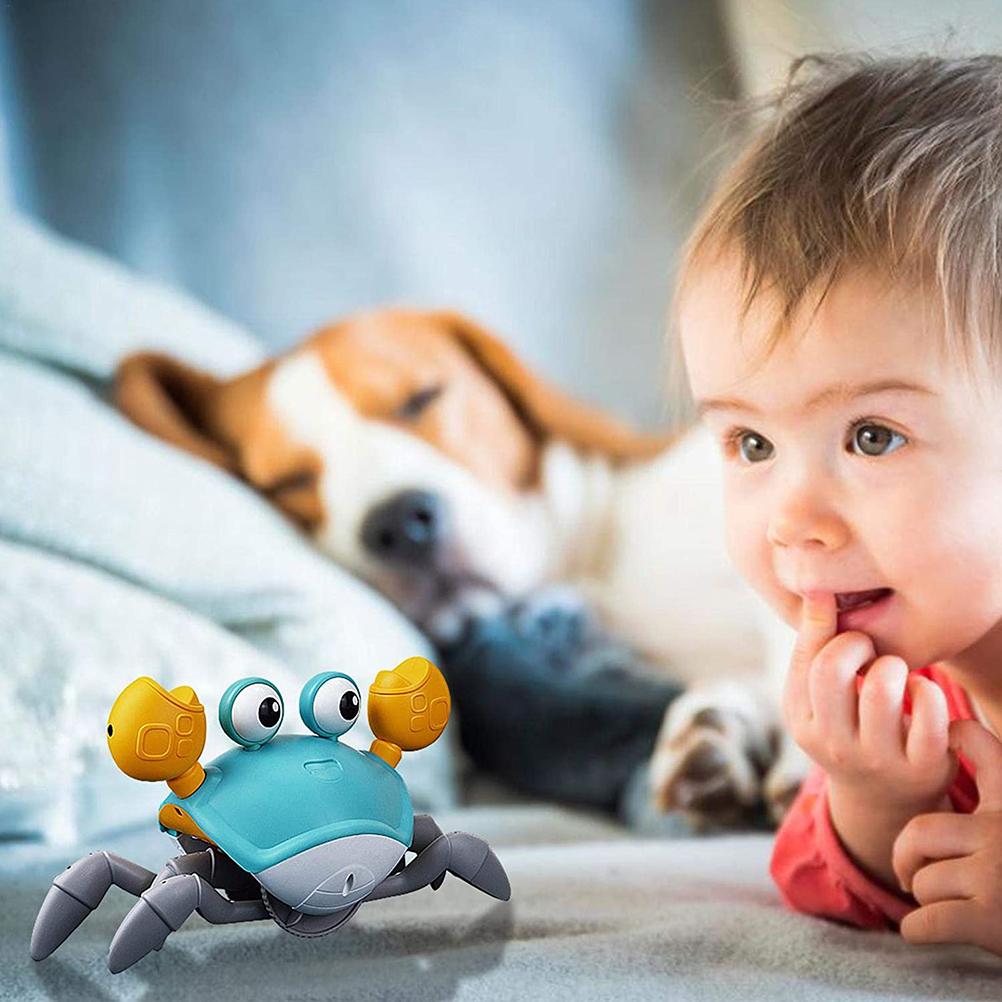 Electric Crab Toy with Music USB Automatic Electric Crab Doll Toy Funny Escape Crab Toy for Kids