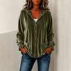 New Anyou R&D Solid Color Buttons Velvet Hooded Cardigan Coat, Casual Autumn Winter Outerwear For European American Women Cross-border