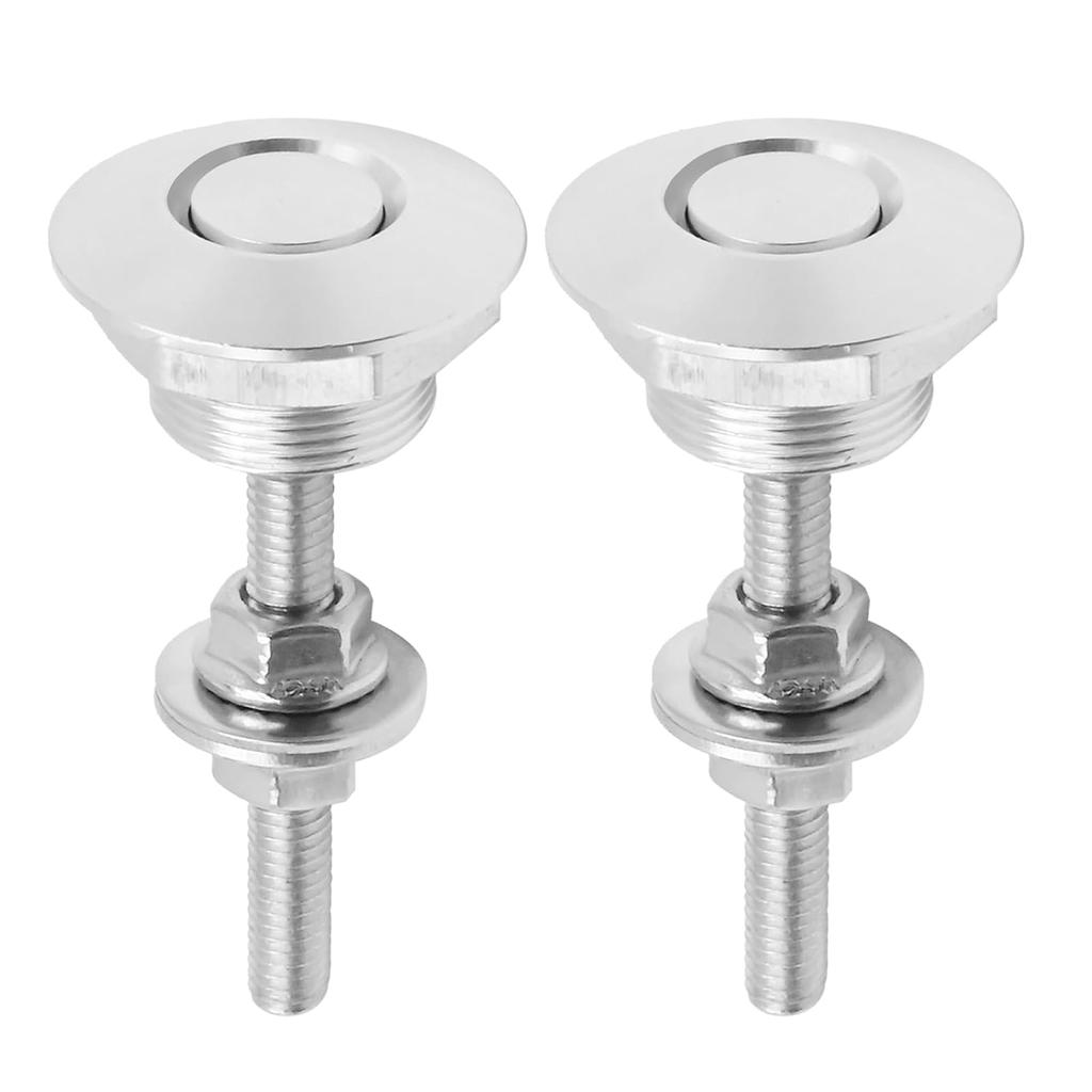 4Pcs Universal Aluminum Vehicle Hood P Silver Quick Release Lock Latch Bumper License Plate Lock Clip Diameter 1.25 Inch For Bumper Hood License