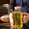 Bottiglia per Olio Grande Capacità da Cucina Bottiglia per Condimenti Salsa di Soia Materiale Resistente alle Alte Temperature con Coperchio in Bambù