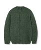 Nodu Adn Heathered Hacci Round Neck Semi-Oversized Long Sleeve Knit Cardigan [Green]