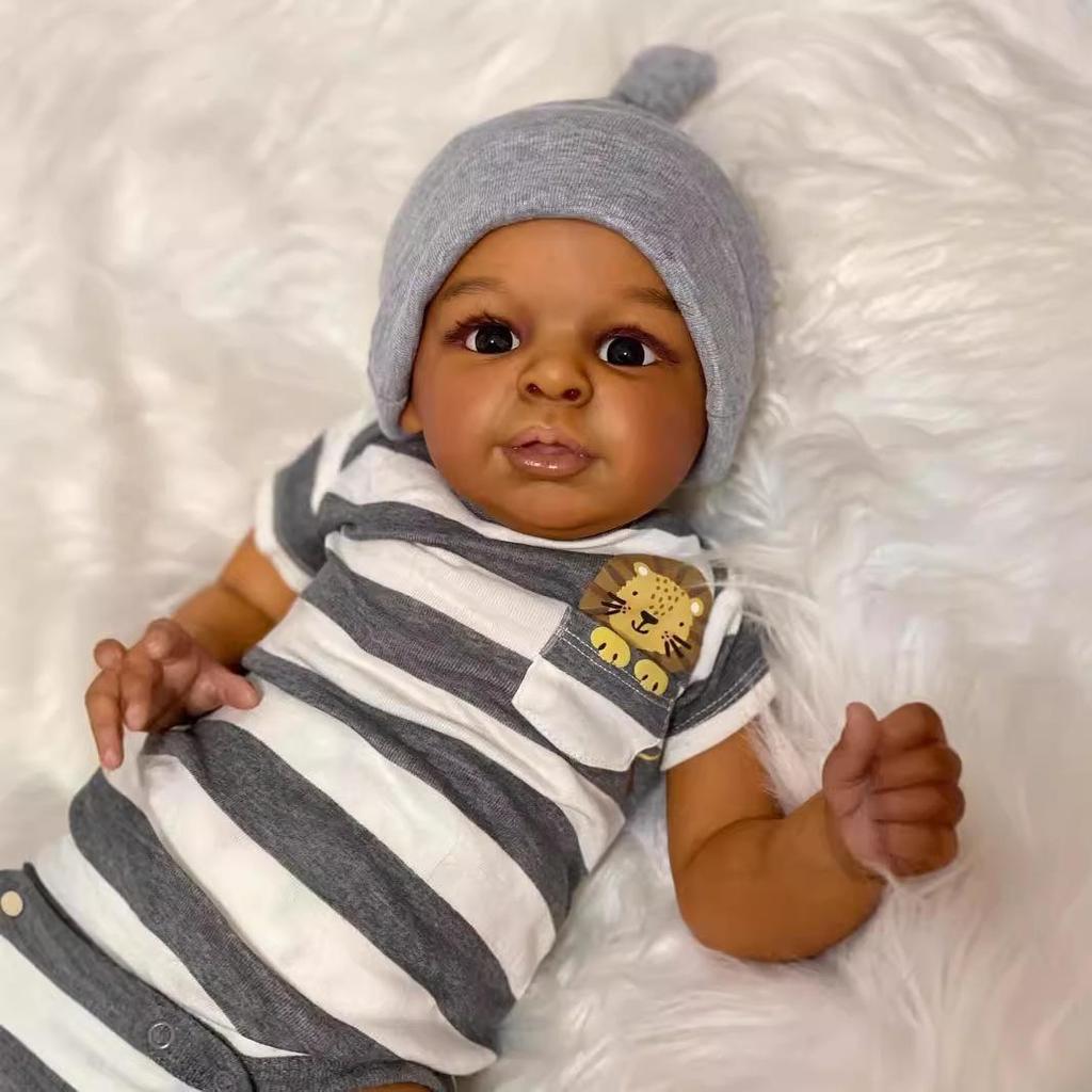 23-Inch Cute Deep Skin Tone Reborn Doll - Jaylan