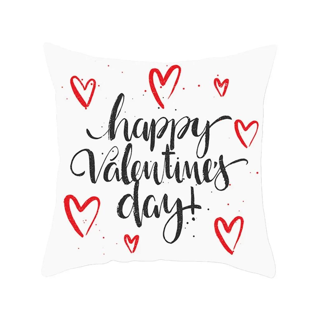 Red Black Series Heart Love Papa Pattern Print Soft Square Pillowslip Polyester Cushion Cover Pillowcase Living Room Home Decor